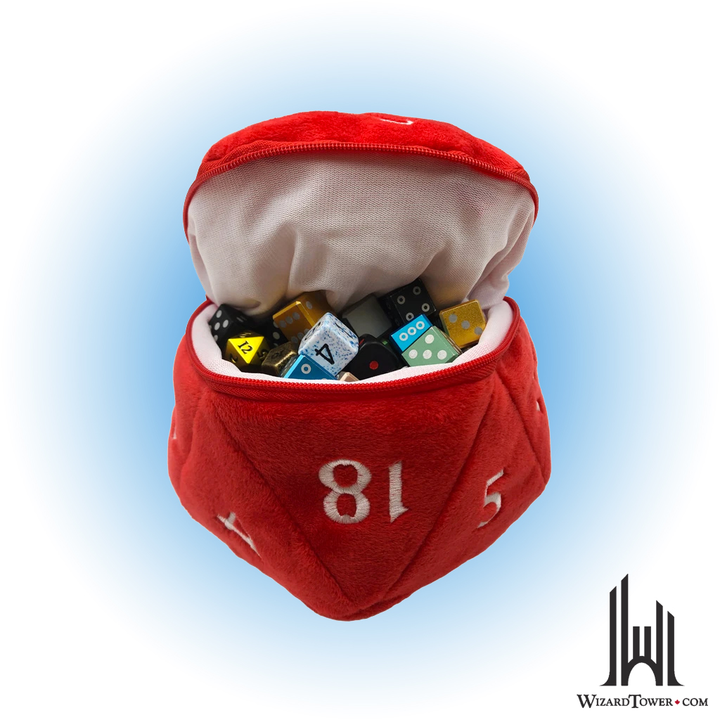 Dice Bag - Red D20 Plush